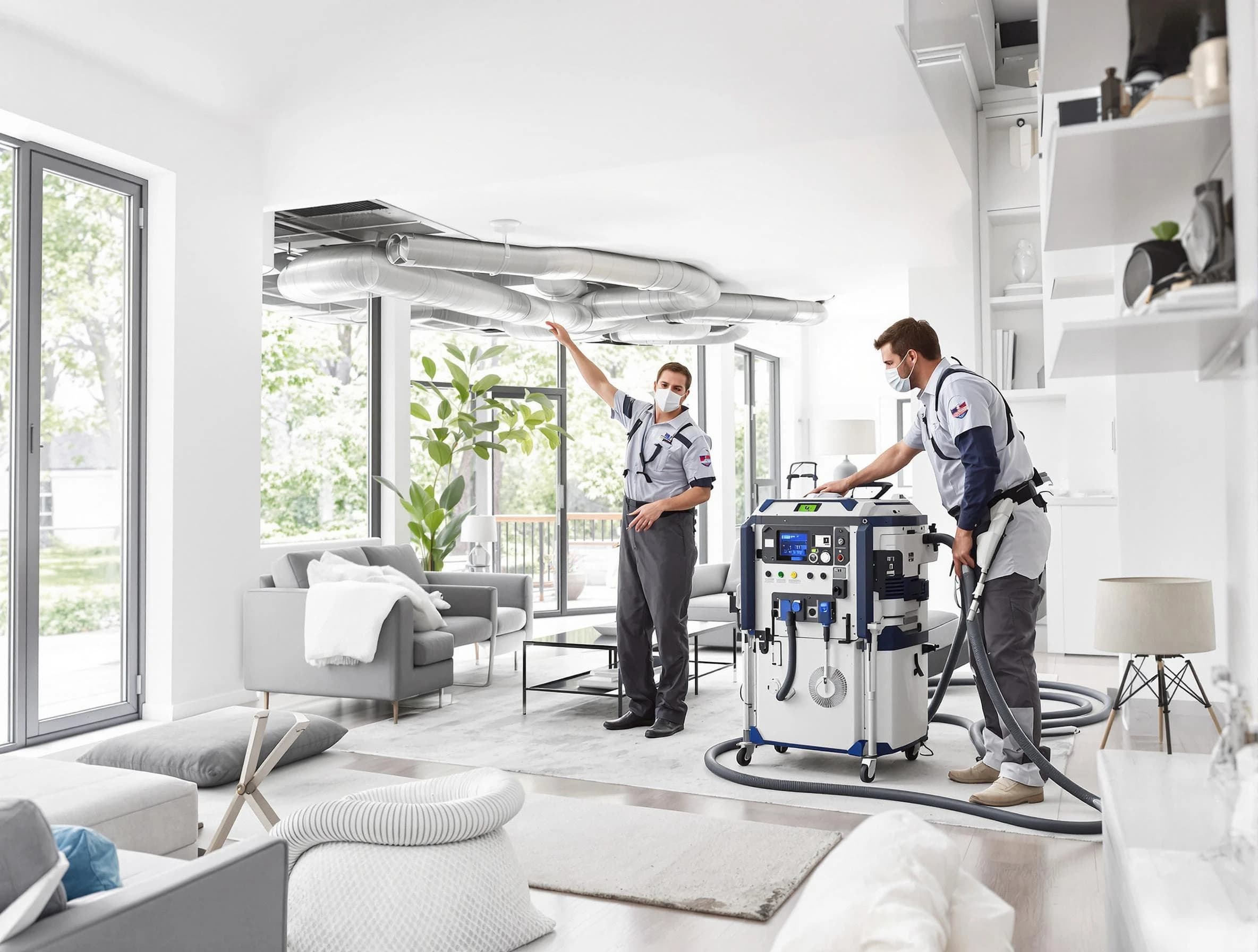 Fall River Air Duct Cleaning professional conducting pure air duct cleaning with state-of-the-art equipment in Fall River